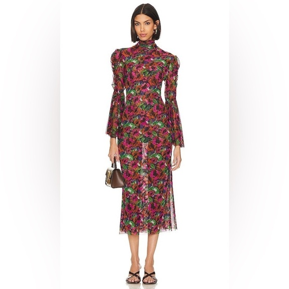Misa Los Angeles Dresses & Skirts - New! Misa Los Angeles Elektra Dress in Jewel Tone Flora MISA 🌺 Large NWT!